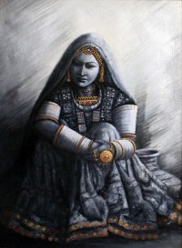 Bandah Ali, 22 x 36 Inch, Oil on Canvas, Figurative-Painting, AC-BNA-012